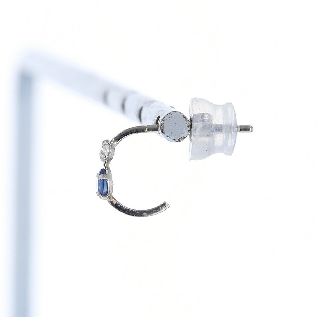 プラチナ サファイア ピアス ホワイトトパーズ ハーフフープピアス ハーフフープ ピアス フープピアス PT900 レディース 20代 30代 40代 9月 誕生日 誕生日プレゼント プレゼント ギフト 女性 彼女 妻