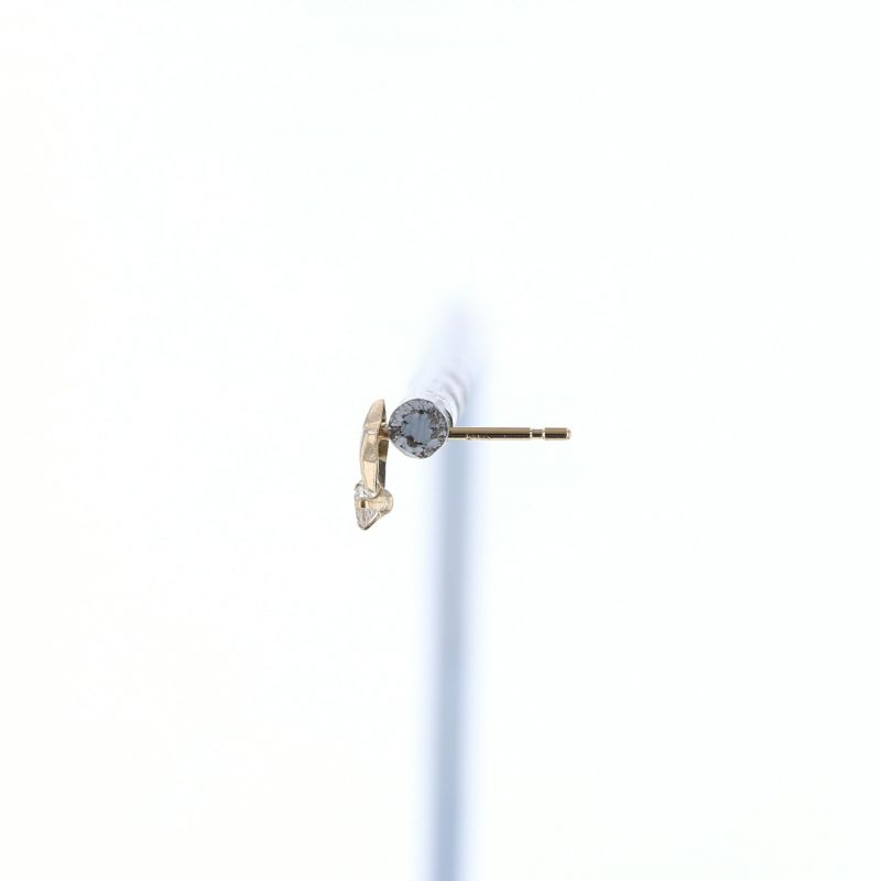 K10 YG キュービックジルコニア ピアス 星 スター 月 ムーン アシンメトリー ゴールド イエローゴールド レディース 10金 CZ 誕生日プレゼント ギフト 20代 30代 40代 女性 彼女 妻