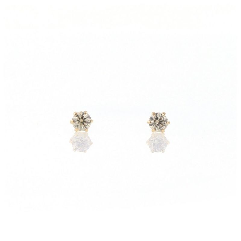 H&C鑑別書付き K18 YG 一粒 ダイヤモンド ピアス ダイヤ 18k 18金 誕生石 イエローゴールド 4月 4月誕生石 レディース 彼女 妻 誕生日プレゼント ギフト