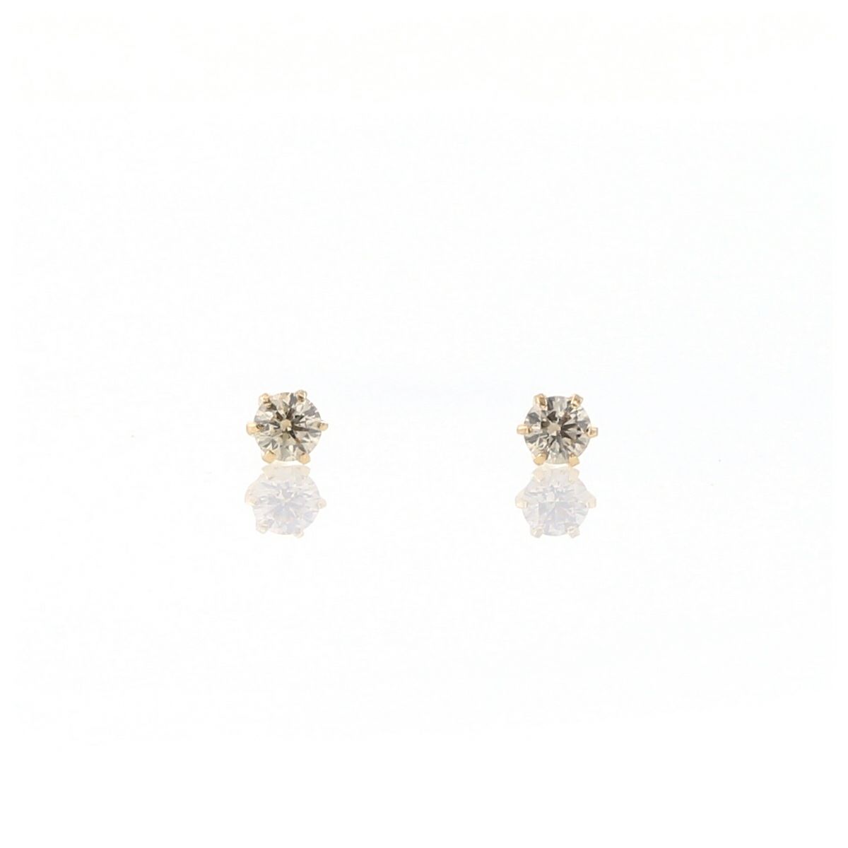H&C鑑別書付き K18 YG 一粒 ダイヤモンド ピアス ダイヤ 18k 18金 誕生石 イエローゴールド 4月 4月誕生石 レディース 彼女 妻 誕生日プレゼント ギフト