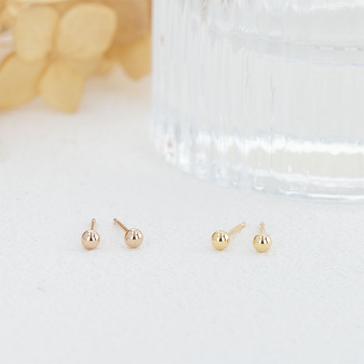 K18 PG/YG ボール ピアス レディース 18金 ピンクゴールド イエローゴールド シンプル 20代 30代 40代 彼氏 彼女 妻 18k 小さめ ユニセックス
