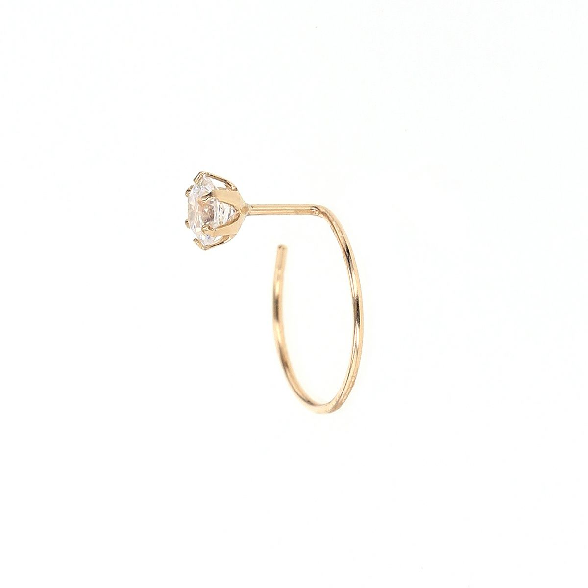 K10 YG キュービックジルコニア キャッチレスフープピアス フープピアス キャッチレス イエローゴールド　10金 CZ 誕生日プレゼント 誕生日 20代 30代 40代 女性 彼女 レディース 妻 ギフト