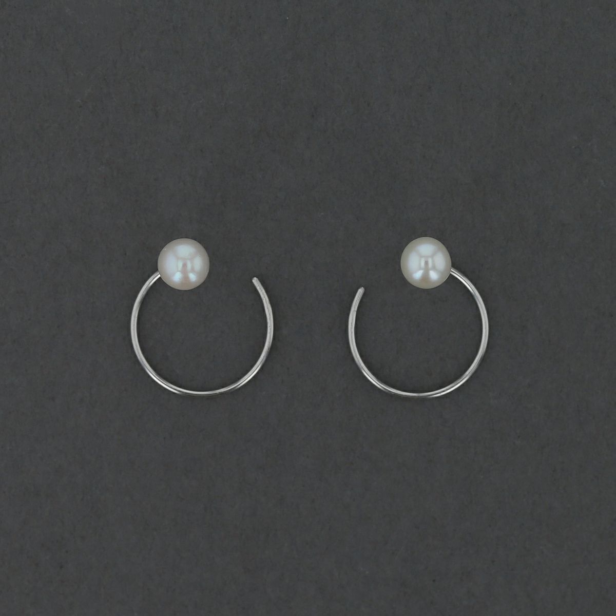 K10 WG 淡水パール キャッチレスフープピアス フープピアス キャッチレス ホワイトゴールド 10金 パール 誕生日プレゼント 誕生日 20代 30代 40代 女性 彼女 ギフト
