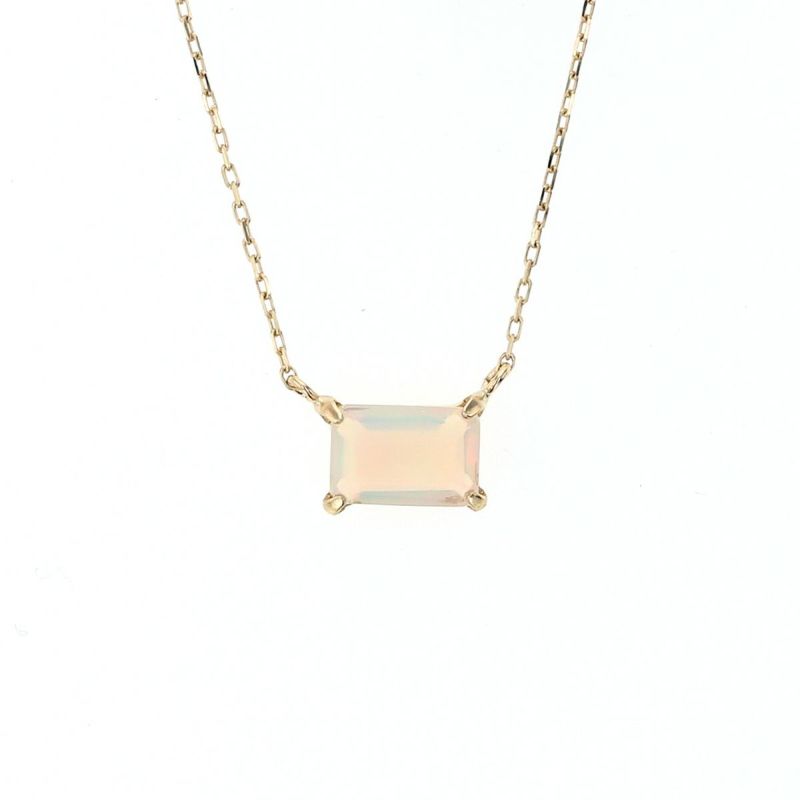 K10 YG オパール ネックレス イエローゴールド 10k 10金 レディース 彼女 妻 スクエア 10月誕生石 誕生日プレゼント