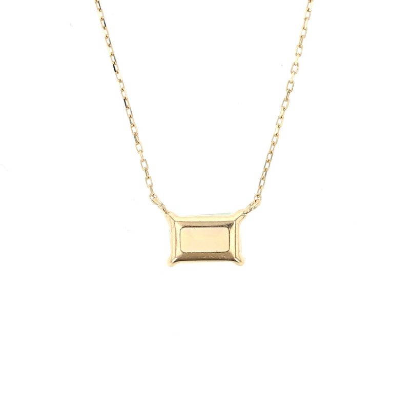 K10 YG オパール ネックレス イエローゴールド 10k 10金 レディース 彼女 妻 スクエア 10月誕生石 誕生日プレゼント