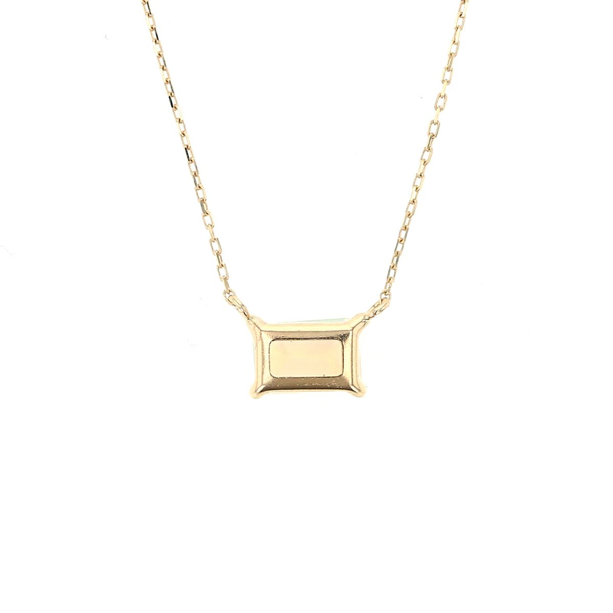 K10 YG オパール ネックレス イエローゴールド 10k 10金 レディース 彼女 妻 スクエア 10月誕生石 誕生日プレゼント