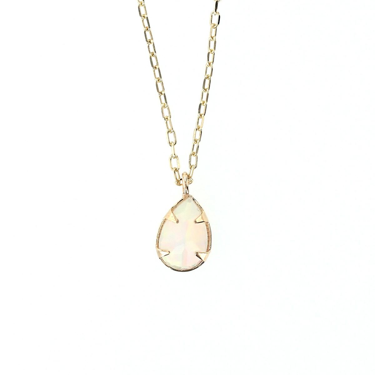 K10 YG オパール ネックレスイエローゴールド 10k 10金 レディース 彼女 妻 ペアシェイプ 10月誕生石 誕生日プレゼント ギフト