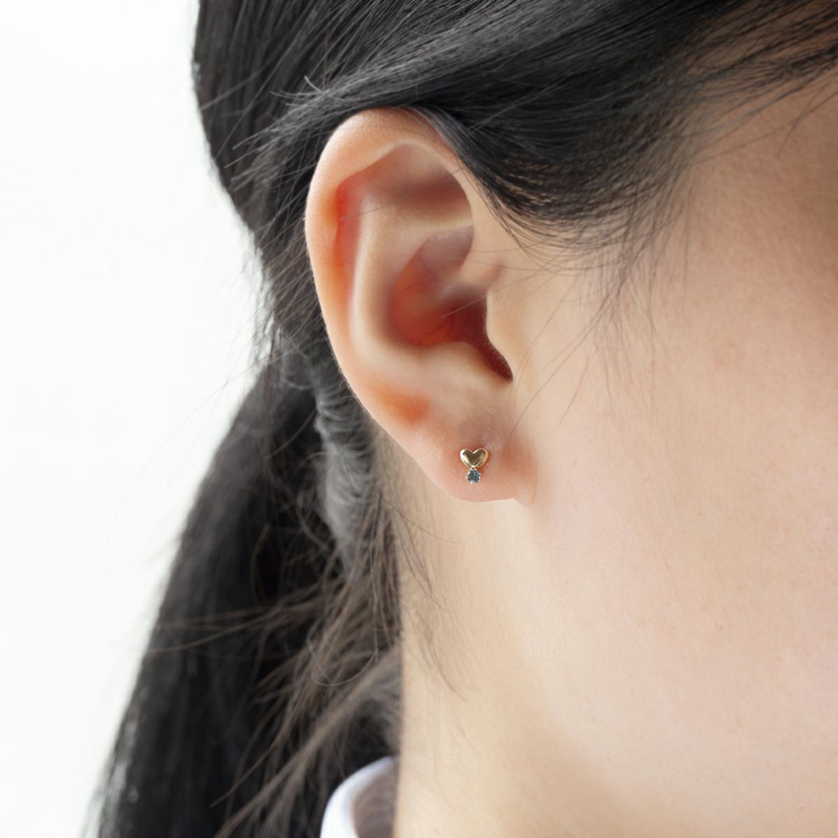 K10 YG ブルートパーズ ピアス ハート イエローゴールド 10金 11月 誕生石 誕生日プレゼント ギフト レディース 20代 30代 40代 10k k10 天然石 かわいい