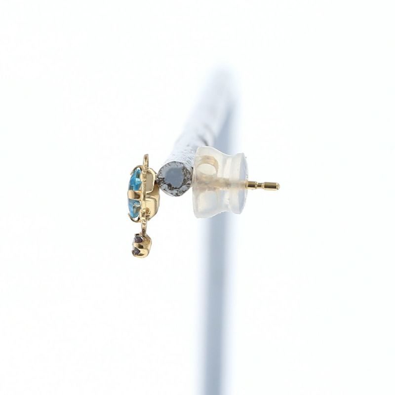 アイオライト＆ルビーのピアス K10 アイオライト ホワイトトパーズ ピアス ボディピアス │ 14G・16G