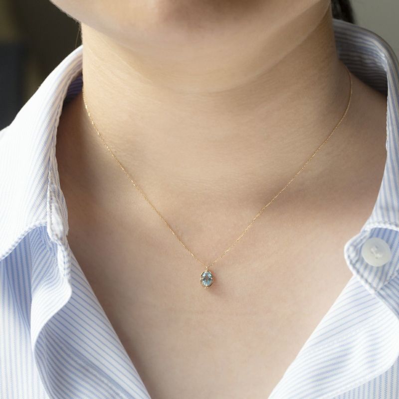 K10 YG ブルートパーズ ネックレス レディース 11月 誕生石 プレゼント 彼女 妻 30代 40代 イエローゴールド 10金 天然石