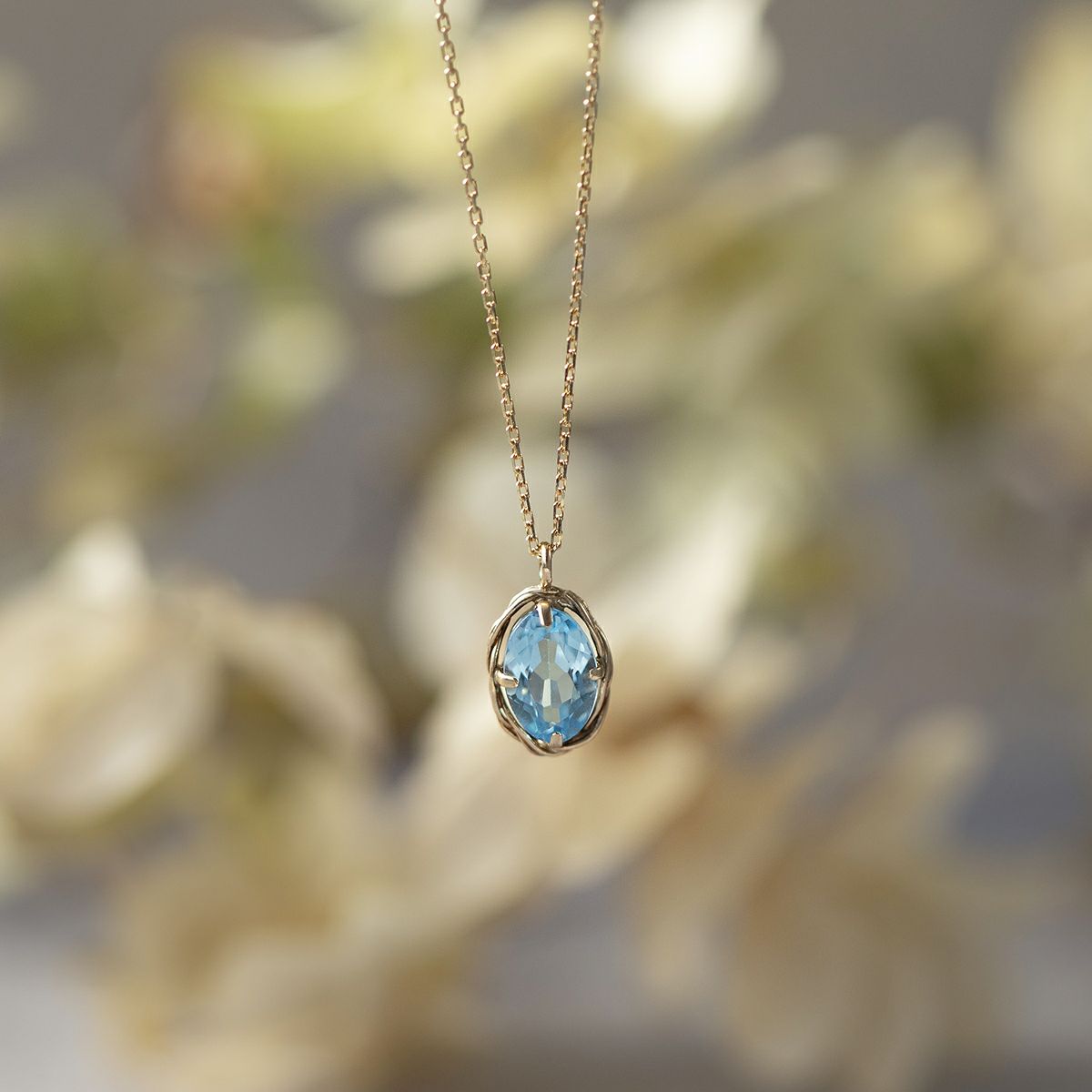 K10 YG ブルートパーズ ネックレス レディース 11月 誕生石 プレゼント 彼女 妻 30代 40代 イエローゴールド 10金 天然石