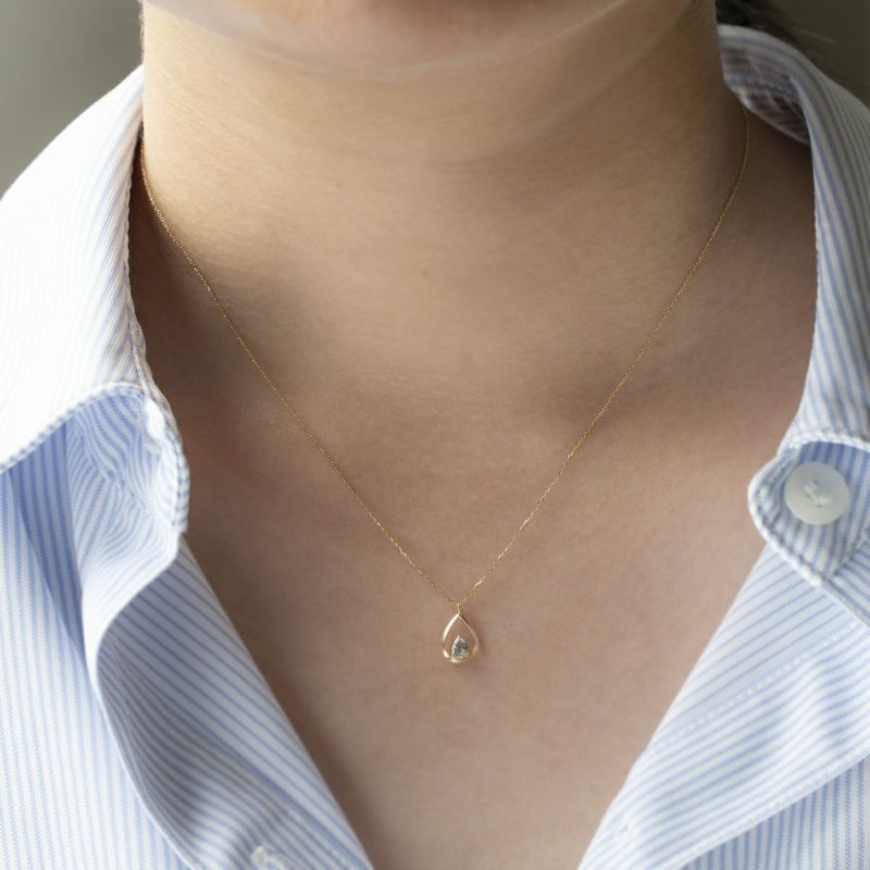 K10 YG ブルートパーズ ネックレス レディース 11月 誕生石 プレゼント 彼女 妻 30代 40代 イエローゴールド 10金 天然石 ドロップ 雫