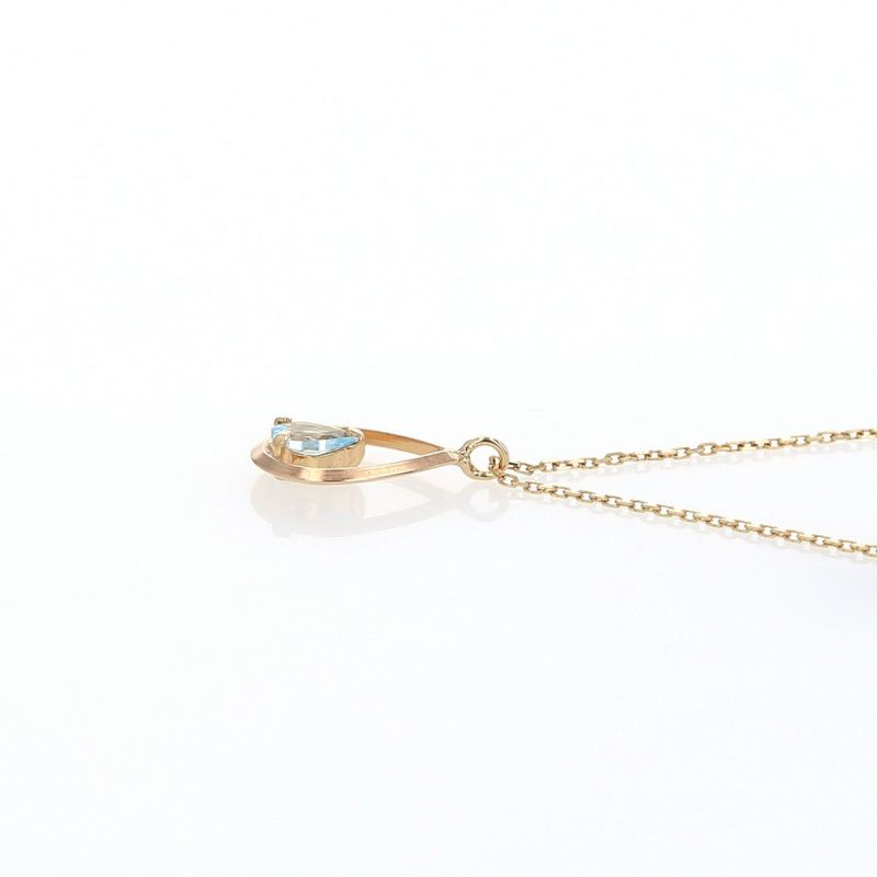 K10 YG ブルートパーズ ネックレス レディース 11月 誕生石 プレゼント 彼女 妻 30代 40代 イエローゴールド 10金 天然石 ドロップ 雫