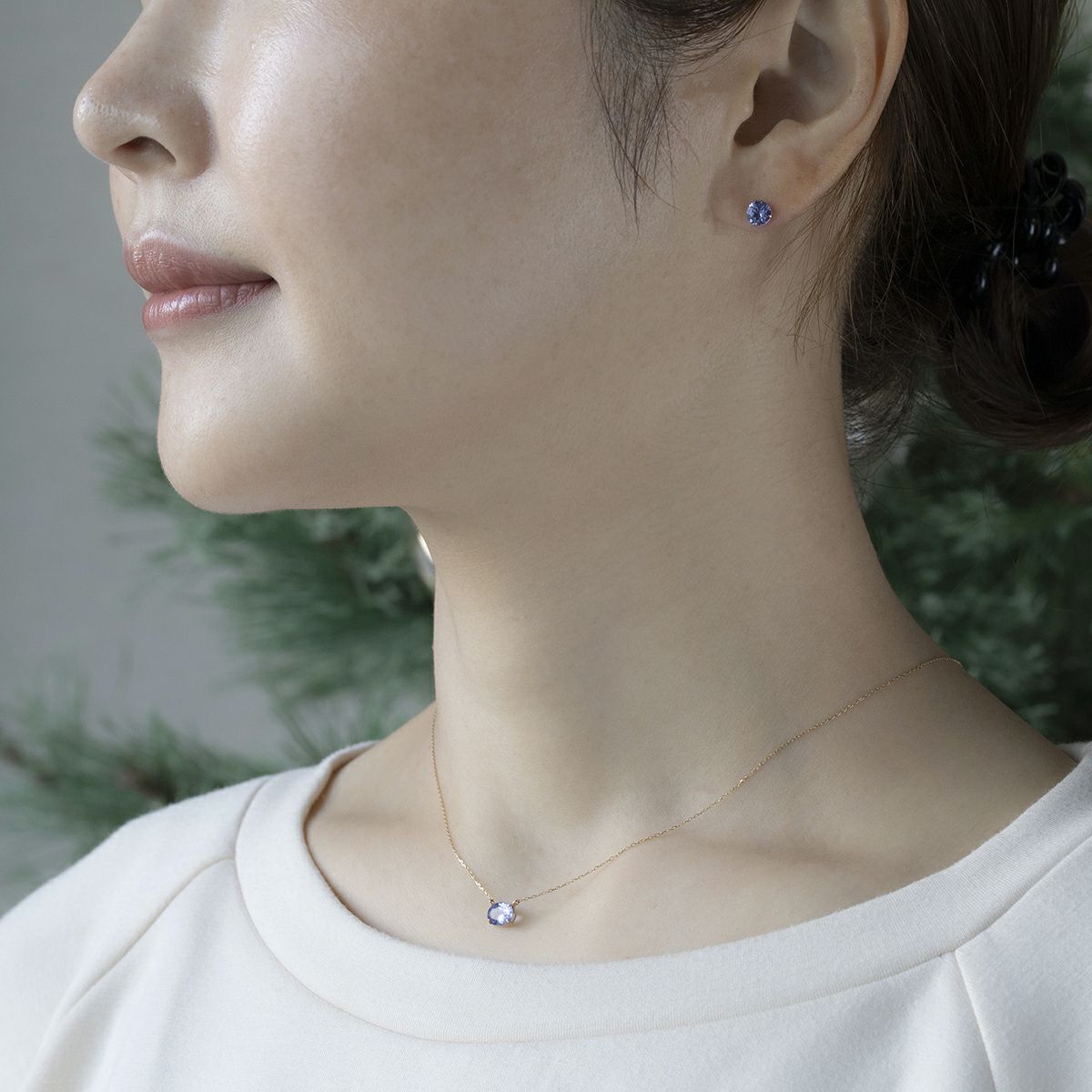 セット クリスマスセット K10 YG タンザナイト ネックレス  ピアス  20代 30代 40代 レディース 女性 彼女 妻 クリスマスプレゼント 一粒 大粒 一粒ピアス イエローゴールド 10k 10金 レディース 彼女 妻 オーバル 12月誕生石 クリスマスギフト クリスマス