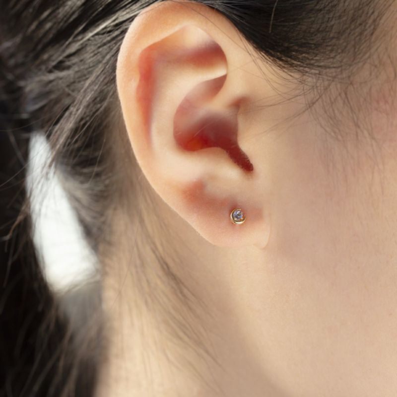 K10 YG タンザナイト ピアス ムーン  月 三日月 レディース 12月 誕生石 プレゼント 10金 彼女 20代 30代 40代 イエローゴールド 天然石