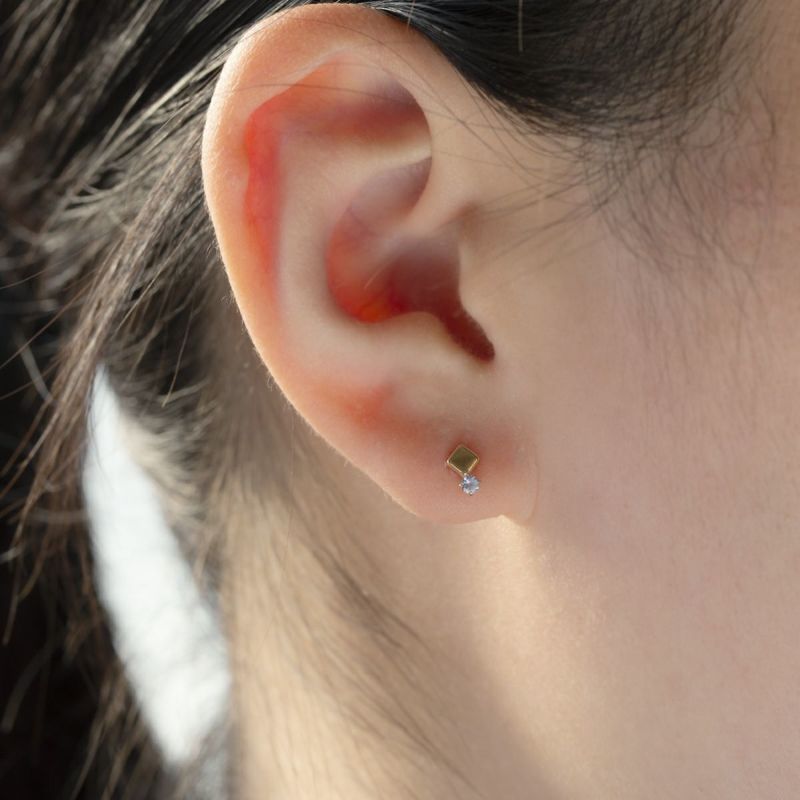 K10 YG タンザナイト ピアス スクエア ひし形 イエローゴールド 誕生石 12月誕生石 10k 10金 レディース 娘 プレゼント 女性 誕生日 彼女 妻