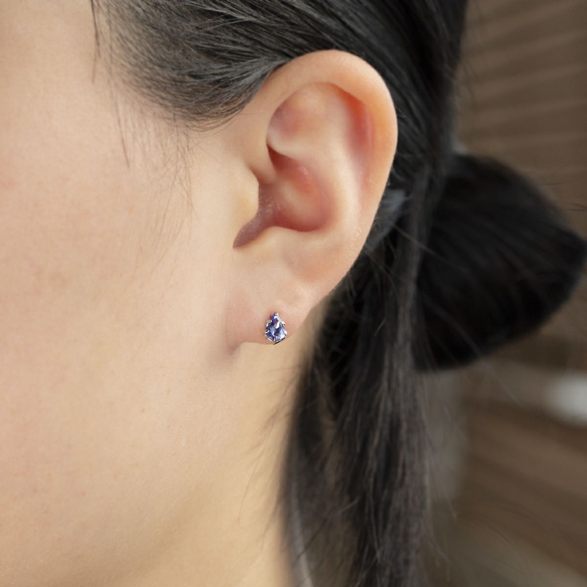 プラチナ タンザナイト ピアス ペアシェイプ