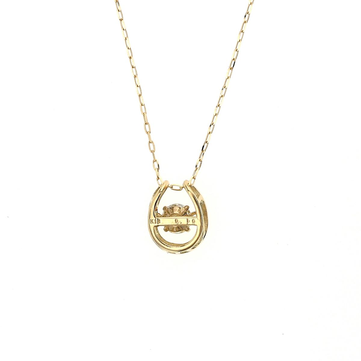 K18 YG ダイヤモンド 馬蹄 ネックレス ダンシングストーン レディース イエローゴールド 18K 18金 誕生日プレゼント ギフト 女性 彼女 20代 30代 40代 50代 記念日