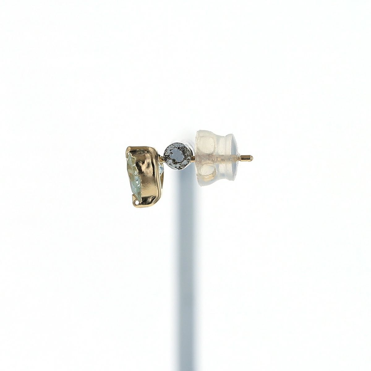 K10 YG アクアマリン ピアス ハート